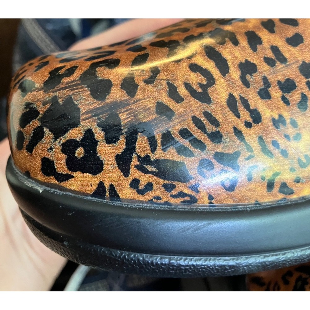 ALEGRIA Raina Rain Boots LEOPARD PRINT Side Zipper SLIP RESISTANT Sole 38/8-8.5 - Picture 8 of 9